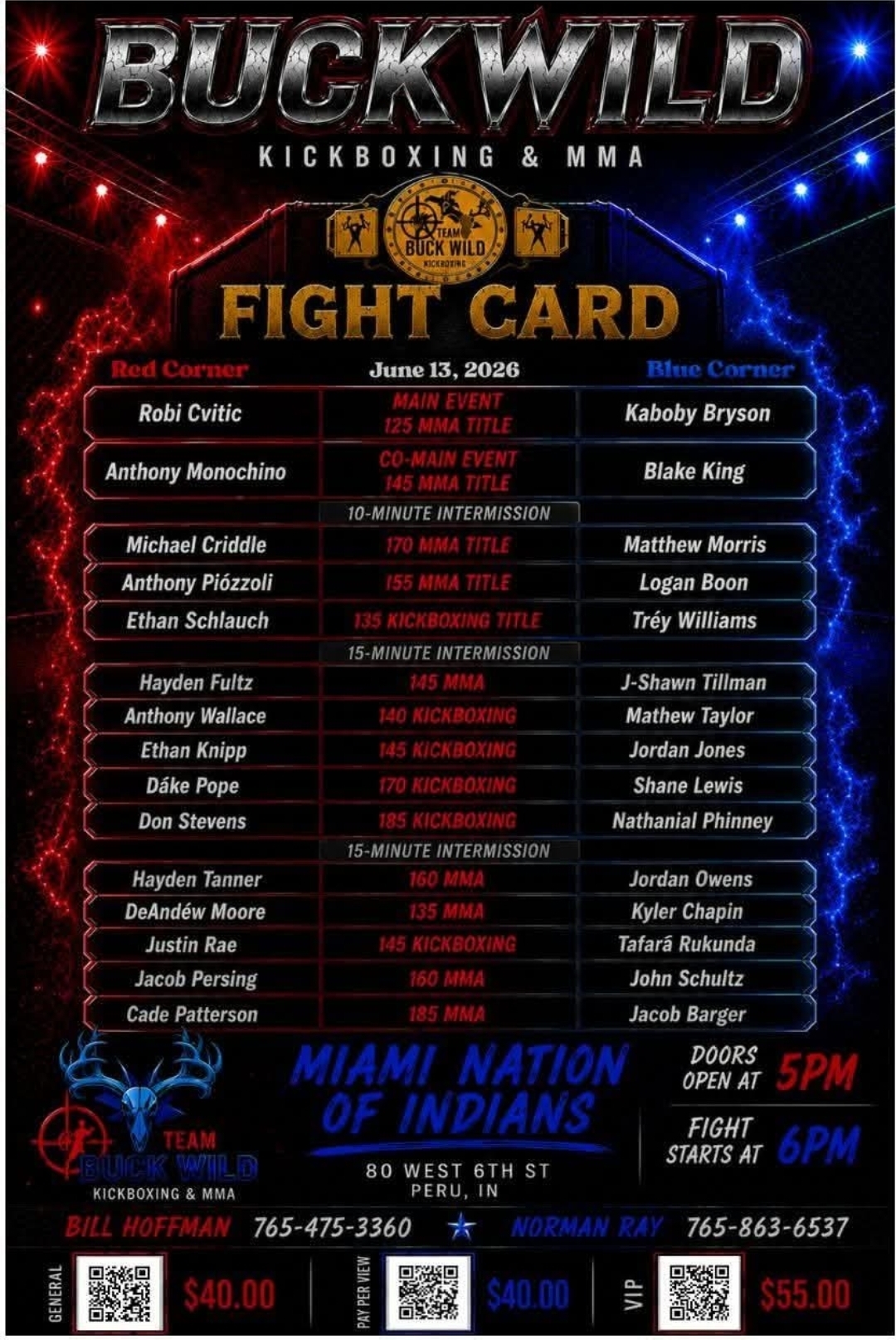 Buck Wild — Fight Card